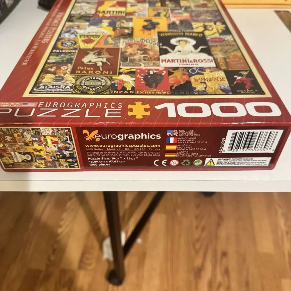 Eurographics Vintage Posters Jigsaw Puzzle 1000 Pc Wine, Liquor